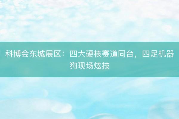 科博会东城展区：四大硬核赛道同台，四足机器狗现场炫技