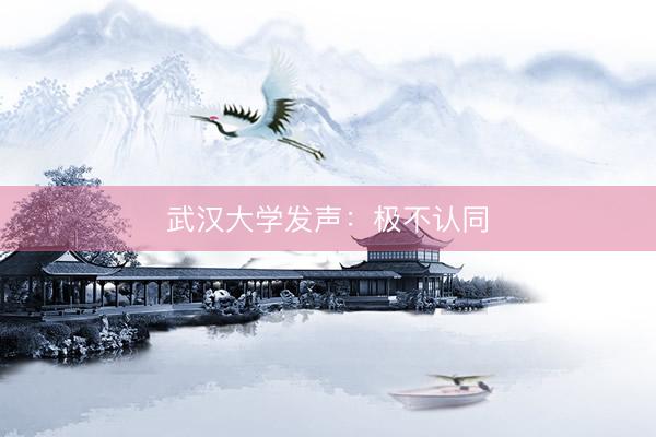 武汉大学发声：极不认同