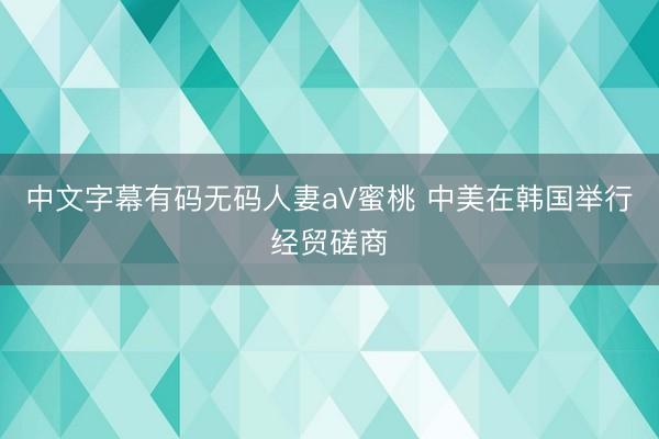 中文字幕有码无码人妻aV蜜桃 中美在韩国举行经贸磋商