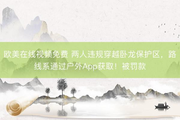 欧美在线视频免费 两人违规穿越卧龙保护区，路线系通过户外App获取！被罚款
