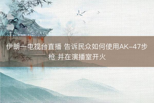 伊朗一电视台直播 告诉民众如何使用AK-47步枪 并在演播室开火