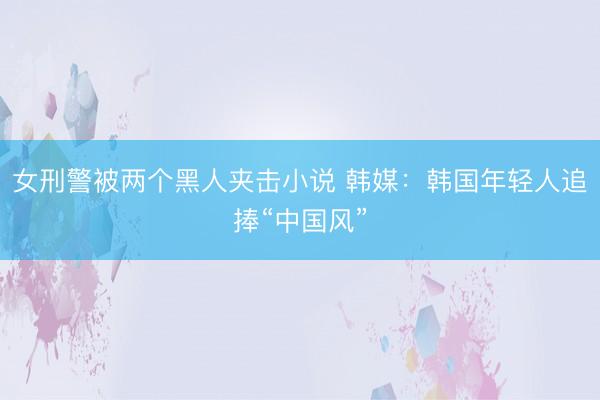 女刑警被两个黑人夹击小说 韩媒：韩国年轻人追捧“中国风”