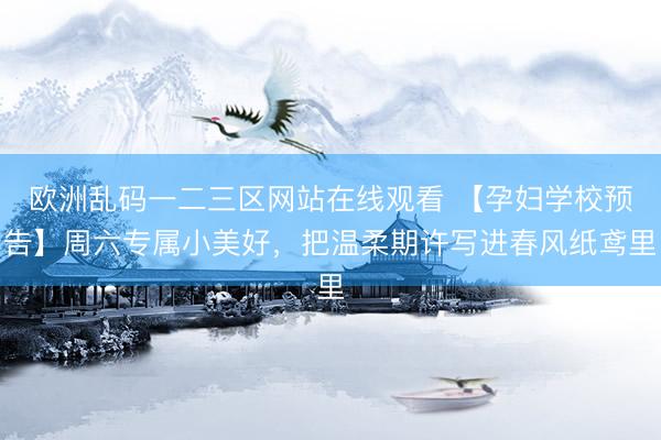 欧洲乱码一二三区网站在线观看 【孕妇学校预告】周六专属小美好，把温柔期许写进春风纸鸢里