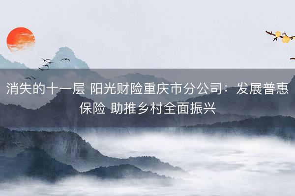 消失的十一层 阳光财险重庆市分公司：发展普惠保险 助推乡村全面振兴