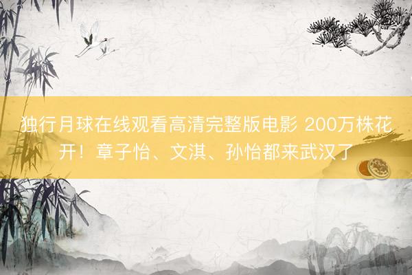 独行月球在线观看高清完整版电影 200万株花开！章子怡、文淇、孙怡都来武汉了