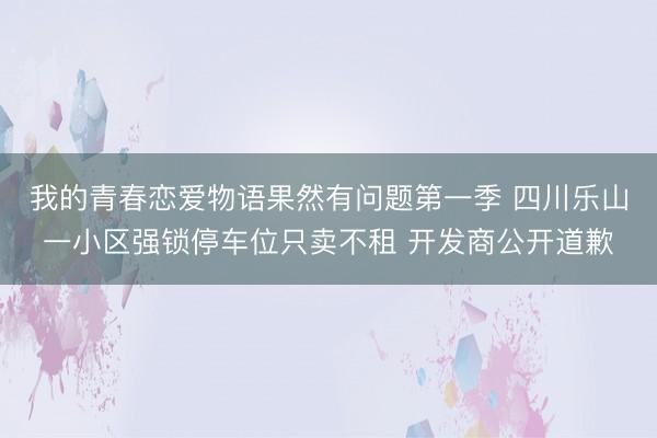 我的青春恋爱物语果然有问题第一季 四川乐山一小区强锁停车位只卖不租 开发商公开道歉