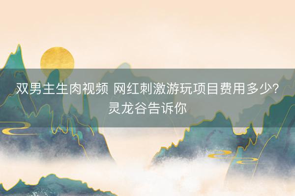 双男主生肉视频 网红刺激游玩项目费用多少？灵龙谷告诉你
