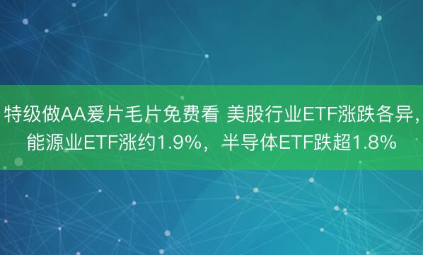 特级做AA爰片毛片免费看 美股行业ETF涨跌各异,能源业ETF涨约1.9%,半导体ETF跌超1.8%