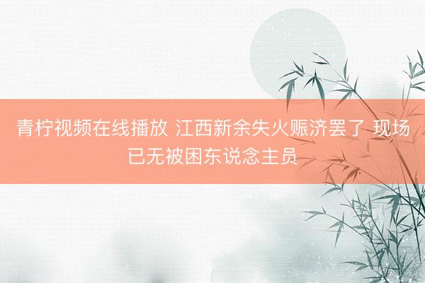 青柠视频在线播放 江西新余失火赈济罢了 现场已无被困东说念主员