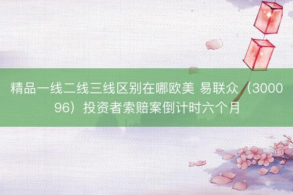 精品一线二线三线区别在哪欧美 易联众（300096）投资者索赔案倒计时六个月